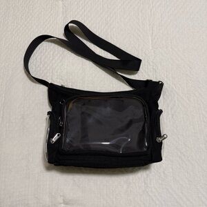 Canvas Ita Bag Crossbody Shoulder Bag with Pins Display